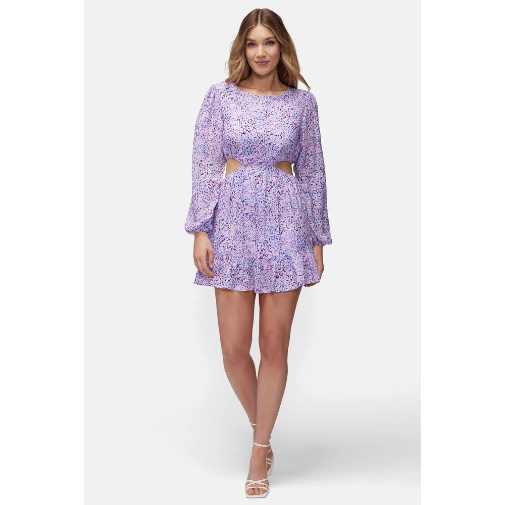 Wildfox Cutout Coco Dress Purple Floral Long Sleeve Mini M NWT‎